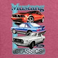 Wild Bobby, Mustang Ford Classics Automobili i kamioni Muška majica s dugim rukavima, Vintage Heather Crvena, mala
