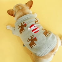 Jiaroswwei Zimska toplo Puppy Xmas Santa Elk tiskani džemper outfit kostim kućni ljubimac