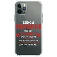 Razlikovati jasan hibridni slučaj otporan na udarce za iPhone - TPU branik akrilni zaštitnik zaslona na stražnjem dijelu zaslona - biti vatrogasac je poput vožnje biciklom na vatri