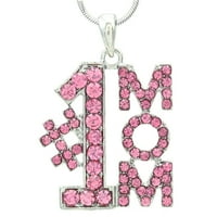 Ružičasta broj jedan # mama volim te privjesak ogrlica majki dan poklon šarm