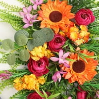 Proljeće Ljeto ulaznih vrata Suncokret cvjetni suzavi vijenac umjetni cvjetni swag vijenac za kućnu