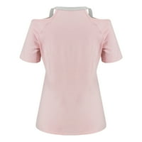 Ženski ljetni V vrat sa ramena Ispis majica s kratkim rukavima TOP bluza Ženske košulje Ležerne majice