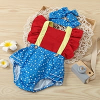 Odjeća za bebe za djevojke Dječja dječja dječja djevojka ruffle zvijezda otisnuta leđima bez rukava + trake za glavu Homma