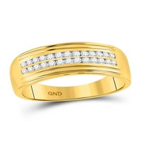 Čvrsta 10k žuto zlato i njen okrugli dijamantski pasijans koji odgovara par tri prstena za brisanje prstena za angažman prsten za vjenčanje 1. CT. -
