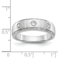 14k bijeli zlatni prsten za venčanje Diamond okrugli muške veličine 9