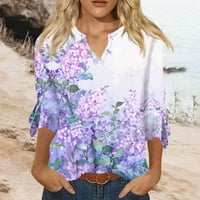 Ballsfhk majice za žene uzorak ispisa grafički teški bluze casual plus veličina osnovnih vrhova pulover