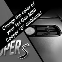 VINYL ECAL ubacuje zamjene za mini Cooper S 1st Gen R R Scuttle i stražnji grb - odaberite boju - [Žuto zeleno]