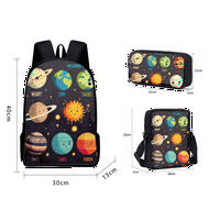 Ruksak za dječake Djevojke Space Planet Restrednchack ruksak s ramenom i držačem olovke, Oxford trajne putne torbe za djecu