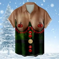 Muški božićni santa poklon 3D digitalni tipka za tisak rever majica kratkih rukava majica