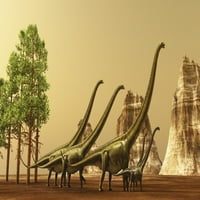 stado mamenhisaurus dinosaurusa čine svoj put ka boljem hranjenju tema za vrijeme ispisa počara