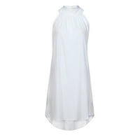 Plus veličina haljina, žene za odmor nepravilne haljine dame Ljeto na plaži bez rukava za zabavu bijela XL