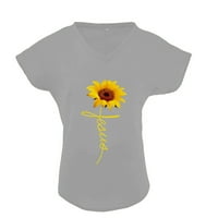 Ženski vrhovi ljetne majice Casual V izrez Petal rukave bluze xxxl