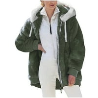Aoochasliy dame zimski kardigan čišćenje plus veličina plišana jakna zip kardigan jakna s kapuljačom kaputa dana