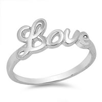 Ženski love Cutout Remise Ring. Sterling Silver Band nakit ženski muški unise veličine 9