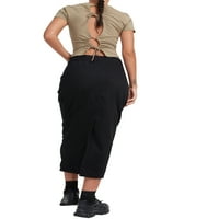 Karuedoo Womens Y2K Baggy Teret suknje visoki džepovi struka Lose Vintage duga suknja Retro Srednja odjeća crna m
