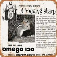 Metalni znak - Omega kamere - Vintage Rusty Look