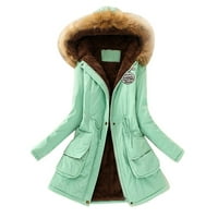 Majica s dugim rukavima za žene Ženske vrhove Clearence, zimska ženska jakna s toplim kaputom Slim zimska odjeća Green XXXL