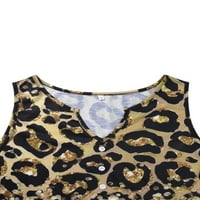 Leopard Print Tunic prsluk na rukavima bez rukava za žene