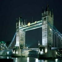 Tower Bridge noću, London, Engleska Poster Print by Walter Bibikow