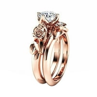 Cuhas Ring Novo žensko i ruža Gold Filed White Wedwer Angažman cvjetnog prstena