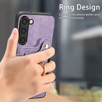 Allytech Galaxy S CASE WALLET, RFID Blokiranje višestrukih kartica Držač prstena drhtava udarna zaštitna ruka za zaštitu ručnog prikrivača za ruke za Samsung Galaxy S - ljubičasta