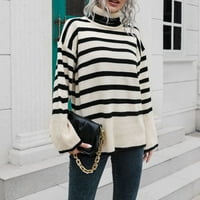 Hodadles New Fashion ženska jesenski džembonski džemper - okrugli vrat labavi bež veličine m