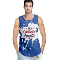 Košulja 4. jula, muška odjeća 3D print Street Casual bez rukava za muškarce Muška moda, m