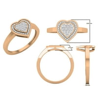 DazzlingRock kolekcija okrugla bijeli dijamantski probeli prsten za žene u 18K ružino zlato, veličine