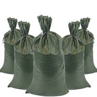 Teške vrećice s pijeskom sa žicama za vezanje - 14 x26 Empty Green tkani od polipropilenske i komunalne vrećice sa satima UV zaštite