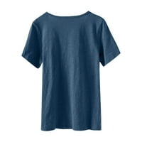 Huaai Ženski vrhovi labavi fit ženski gumb casual svakodnevne majice V izrez kratki rukav majica Tee
