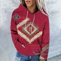 Ženski aztec s duksevima za uzorak ispisa Western Etnic Style pulover dugih rukava na vrhu Ležerne modne
