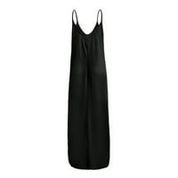 Stabilne ljetne haljine za žene Ženski modni casual Veliki kruni okrugli vratni prsluk a-line duga haljina crna 4xl