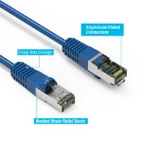 12FT CAT.5E zaštićeni zakrpa kablovski kabel Gigabit LAN mrežni kabel RJ brzi patch kabel, plavi