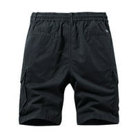 Ljeto Capris muške casual hlače labavi ravni pamuk plus veličina crna l