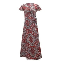 Prerijske haljine za žene ljetne casual ljetne haljine boemske plamene a-line ljuljačke haljine