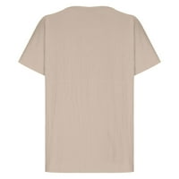 Fjofpr Ženski vrhovi Cleance Womens Ljeto SOLD Color T-majice Ležerne prilike V-izrez Loop Fit Basic Bluza