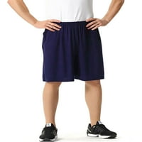 Grianlook Muške kratke hlače Džepne dno su čvrste boje Classic Fit Ljetne kratke hlače Elastični struk muškarci Havajski plus veličina slobodno vrijeme Ravna noga 3xl