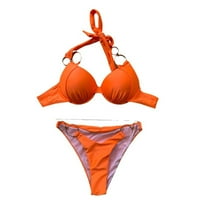 Slatki kupaći kostimi za teen Girls dame kupaće kostimi MI & MECT odvaja Halter Retro Narančasta XL
