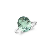 Zeleni ametist ovalni rezan sterling srebrni prsten 10