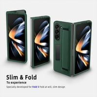Poklopac Jiahe za Samsung Galaxy Z Fold5 ,, Slim udarci ugrađeni ugrađeni zaštitni zaslon od kaljenog stakla i nevidljivi poklopac narukvice za udarce, crnac