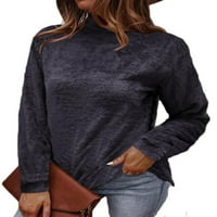 Ženska zimska turtleneck džemper s dugim rukavima Gornji tamno siva m