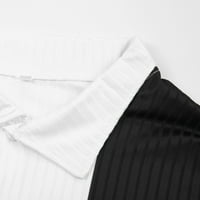 Pxiakgy majice za muškarce Buttonsed casual rever s prugastom kratkom bojom Muška rukava Mješana bluza