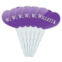 Willetta Heart Love Cupcake Picks Toppers - Set od 6