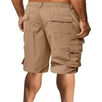 Muške kratke hlače M-XXXL Elastični struk opušteni fit pamučni ležerni na otvorenom Lagane radne hlače sa više džepovima