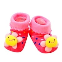 Djevojke cipele dječake dječje čarape protiv klizanja stereoskopske djevojke 3D crtane podne cipele za bebe cipele za djecu s malinom malim telećim robama