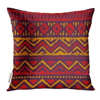 Crveni apstraktni geometrijski uzorak etnički i plemenski motivi Grunge za vaš žuti afrički jastučni jastuk