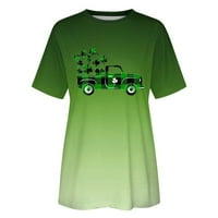 Ženske modne košulje O-izrez T-majica Bluze St.Patrick-ovi bluze Clover Auto Print The Reduel Fit Odeća za djevojke Kratki rukav Tees Army Green XL Prodaja