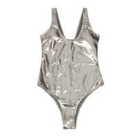 Cathalem Neon bikini Žene sjajne dvije kupaće kupaće kostim BIKINI kupaći kostim prsluk prsluk kupaći kostim donje rublje srebrni mali