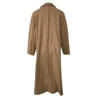 Dugi vuneni kaput za žene Revel Solid Boja Otvorena prednja kardigan dvostruka džepna jakna Zimska klasična gornja odjeća