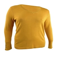 Kolekcija Ženska dugmeta-manžetna V-izrez Duks pulover